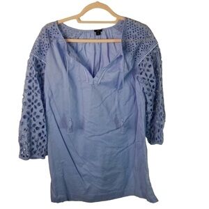 J. Crew Light Blue Eyelet summer tunic Dress size small